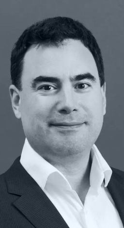 Head shot of Mark Higgins in black and white