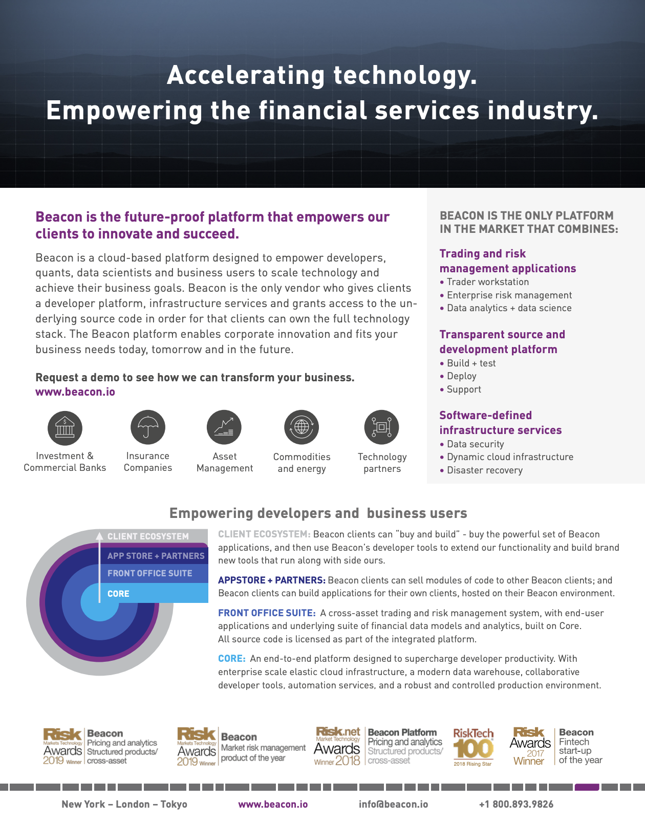 Brochure describing Beacon's business uses